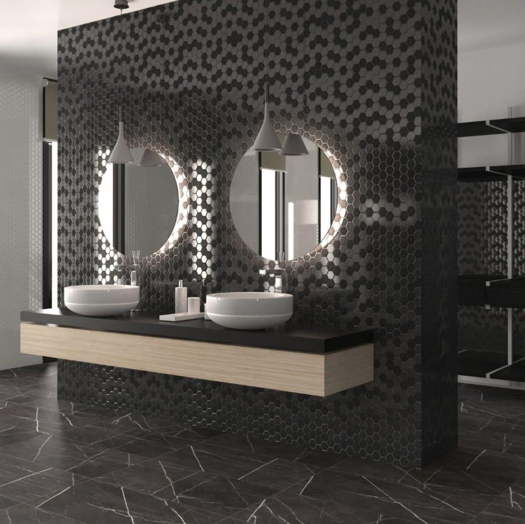 mozaiek tegels badkamer tégl